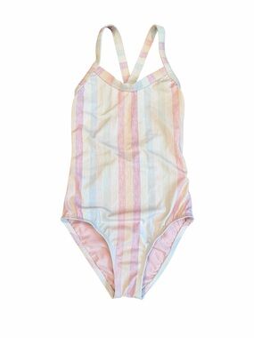 Splendid, Pastel Stripe Kids One-Piece Swimsuit, Size 8